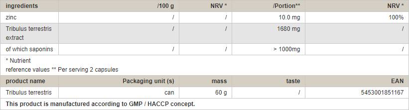 Tribulus 840 mg - 60 капсули - Feel You