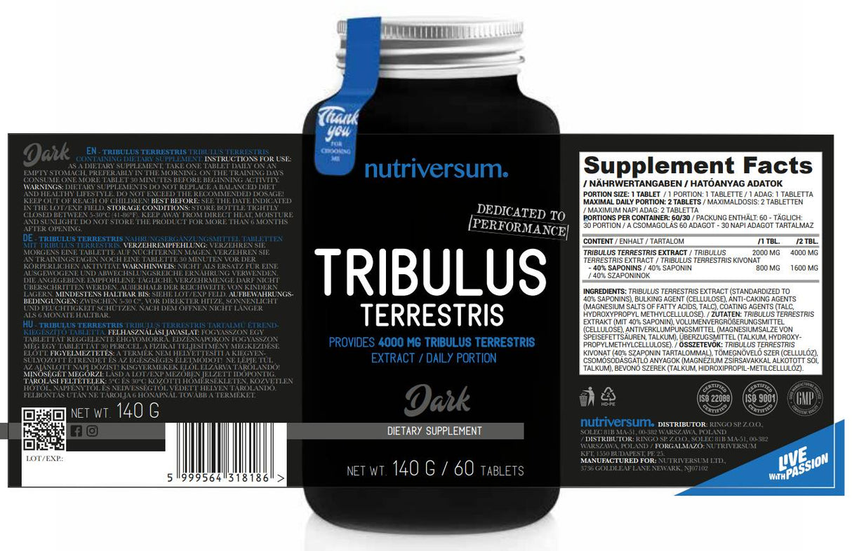 Tribulus Terrestris 2000 mg - 60 Таблетки - Feel You