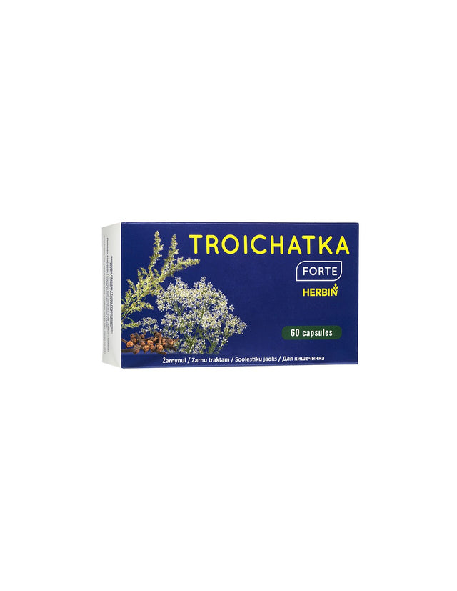 Troichatka Forte - Лен 800 mg + Ким 400 mg + Карамфил 200 mg – Чревен комфорт и храносмилателен баланс, 60 капсули - Feel You