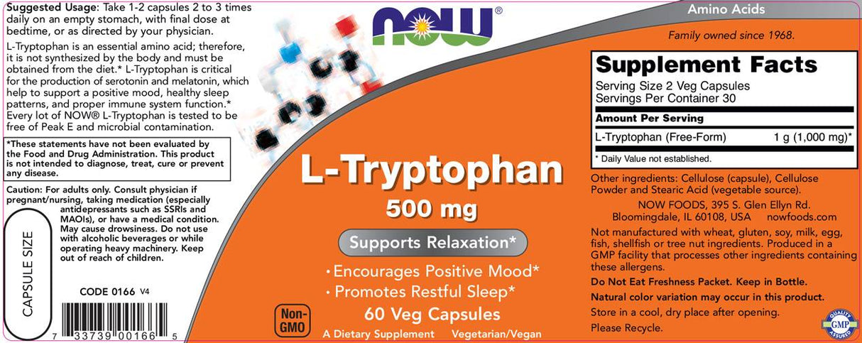 Tryptophan 500 mg - 60 капсули - Feel You