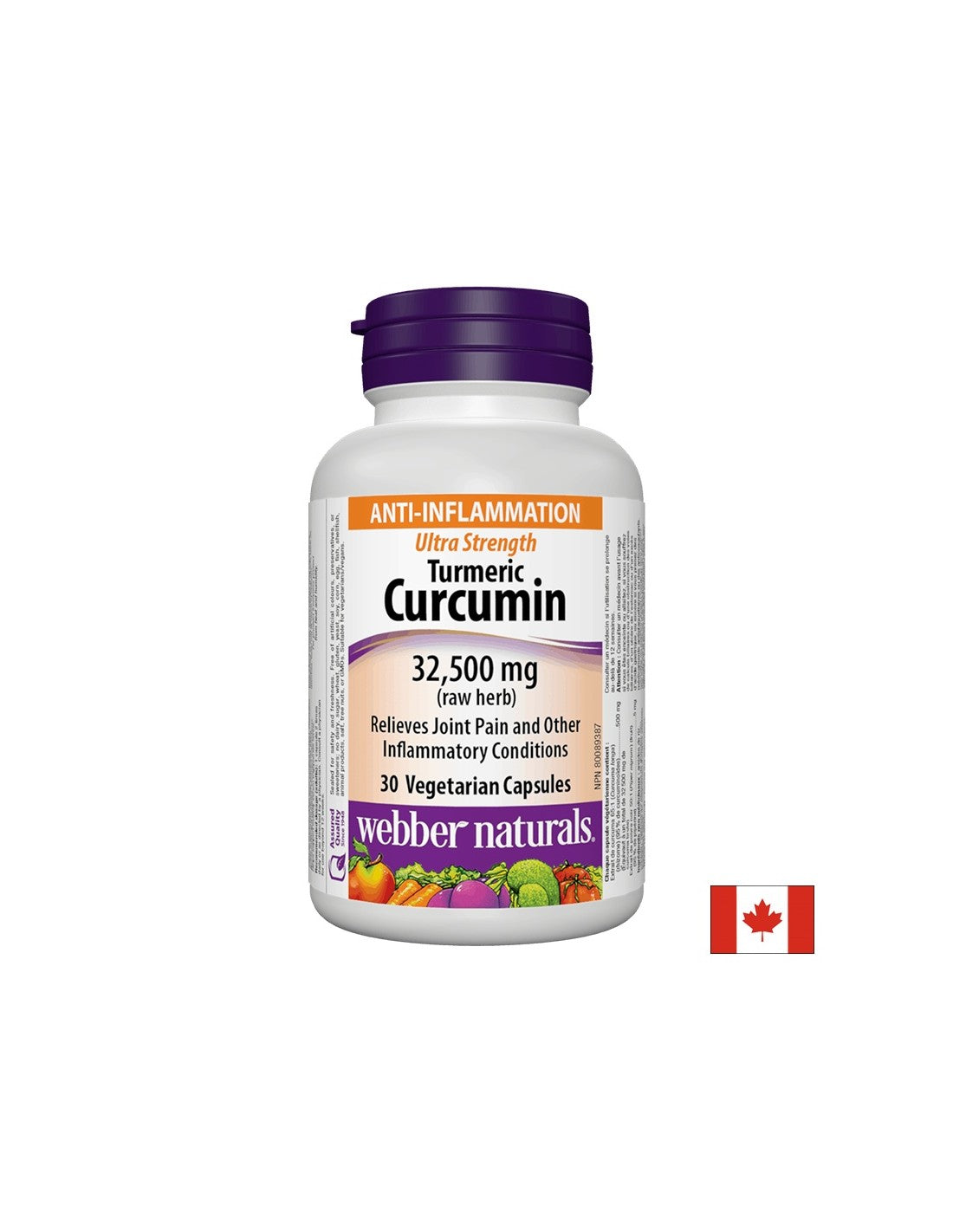 Turmeric Curcumin Ultra Strength / Куркума и черен пипер, 32 500 mg, 30 капсули Webber Naturals - Feel You