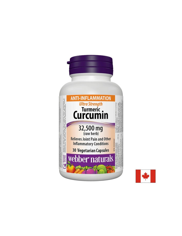 Turmeric Curcumin Ultra Strength / Куркума и черен пипер, 32 500 mg, 30 капсули Webber Naturals - Feel You