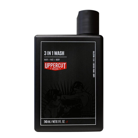 Uppercut Deluxe, 3 in 1 Wash, Hair Shampoo, Cleansing, Moisturizing, 240 ml - Feel You