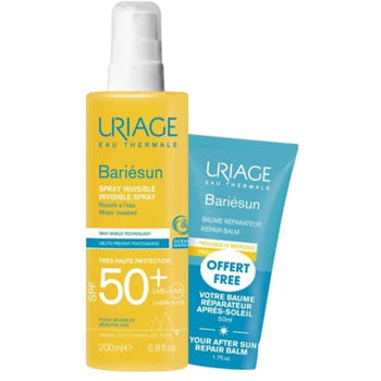 Uriage - Bariésun After Sun Repair Balm + Invisible Spray SPF 50+ Set - Sada pro dokonalé opálení - 250ml - Feel You