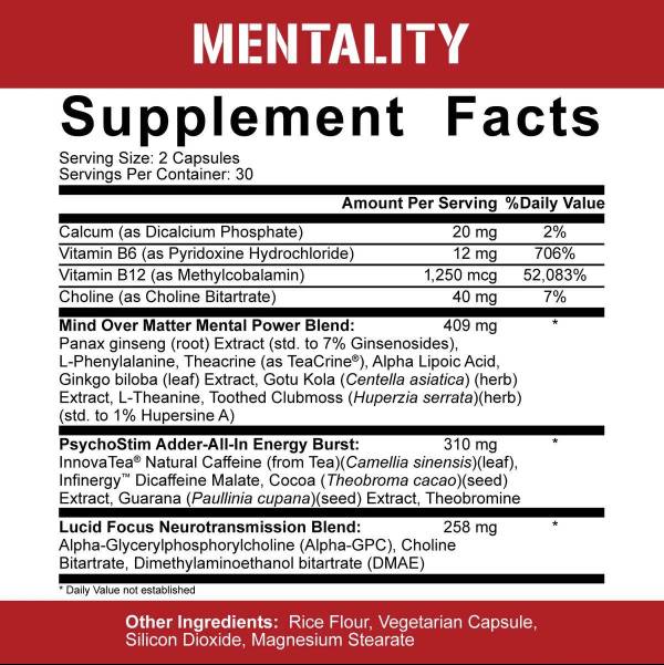 Mentality | Energy and Focus Nootropic 60 капсули - Feel You