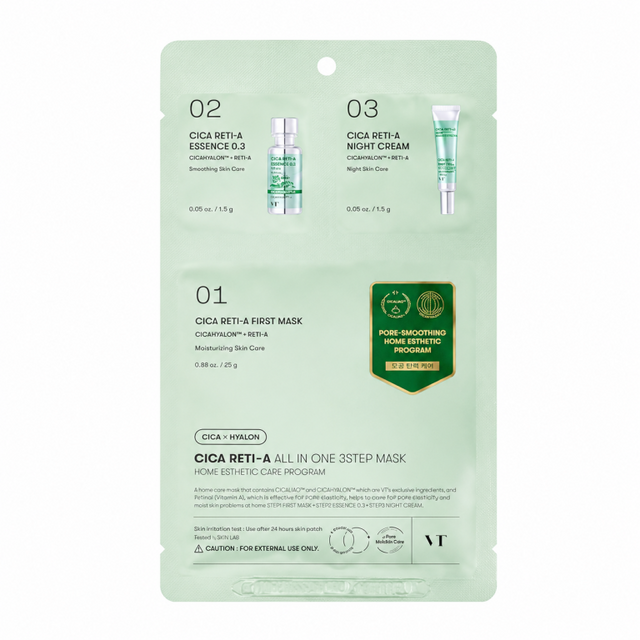 VT Cosmetic - Cica Reti-A All In One 3 Step Mask, 1.5g + 1.5g + 25g - Feel You