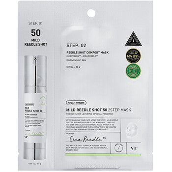 VT Cosmetics - Cica Mild Reedle Shot 50 Sheet 2step Mask - Face mask - 1.5g - Feel You