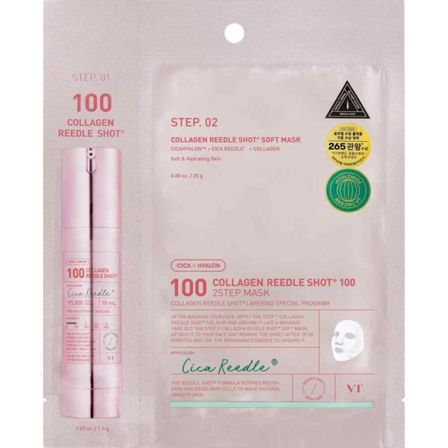 VT Cosmetics - Collagen Reedle Shot 100 2 Step Mask, 26.5g, 1 piece - Feel You