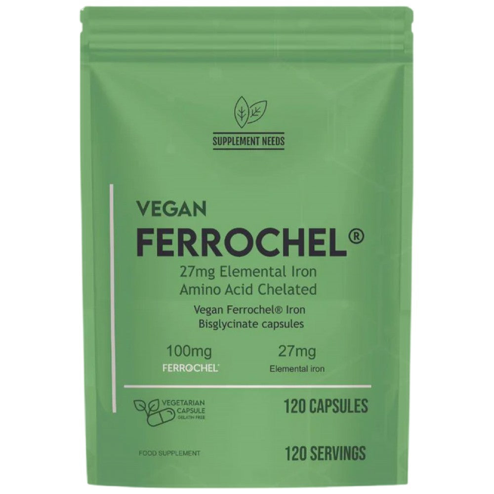 Vegan Ferrochel | Chelated Iron 27 mg - 120 капсули - Feel You