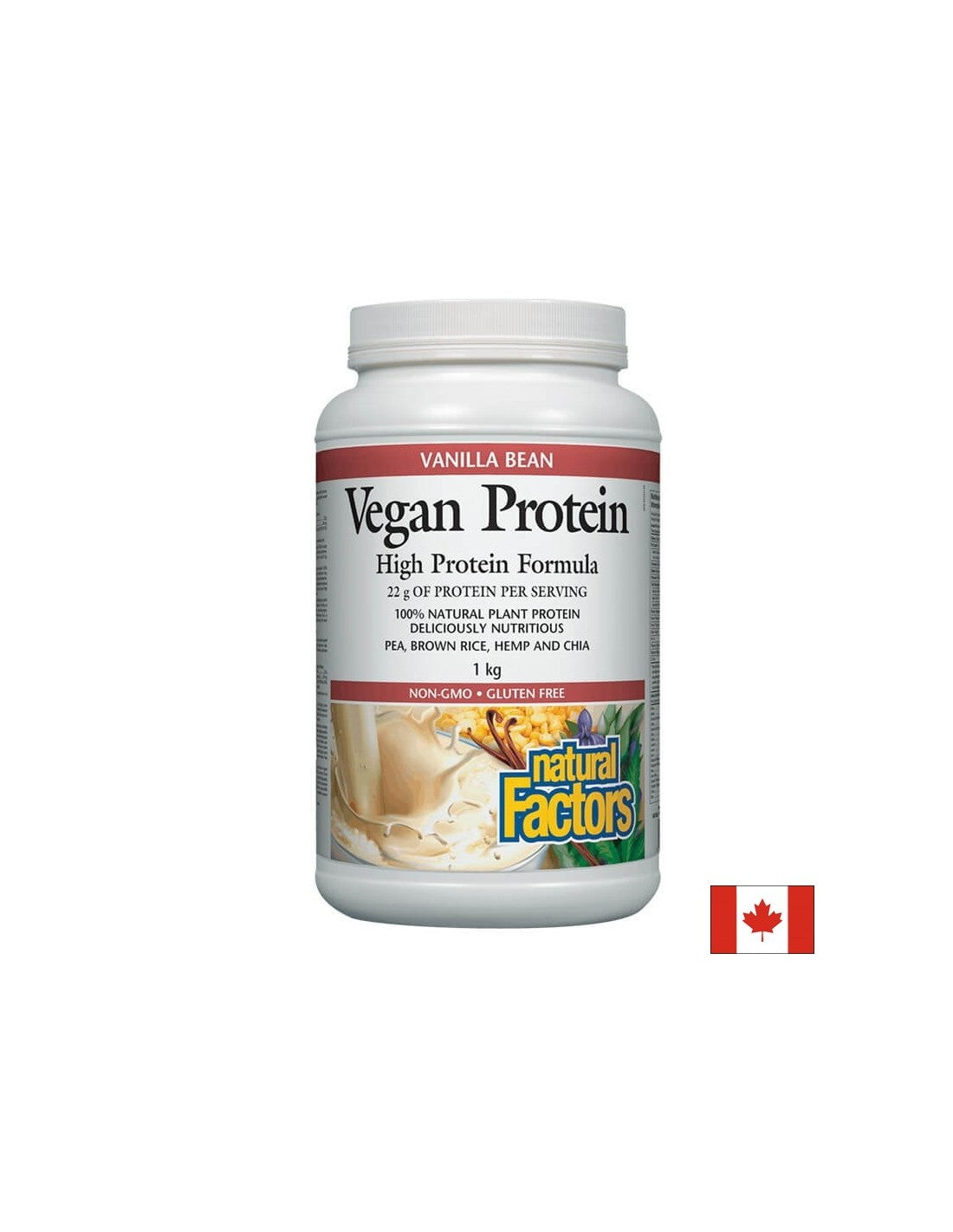 Vegan Protein High Protein Formula / Веган протеин с вкус на ванилия Natural Factors - Feel You
