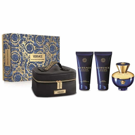 Versace - Dylan Blue pour Femme Gift set EDP 100 ml, body lotion 100 ml, shower gel 100 ml and cosmetic bag - 100ml - Feel You