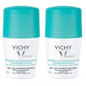 Vichy - Traitement Anti-Transpirant 48H Roll-on ( 2 pcs ) - 48-hour ball antiperspirant against white and yellow spots - 50ml - Feel You