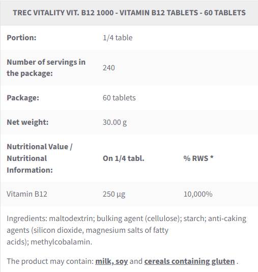 Vit. B12 1000 | Vitamin B12 Methylcobalamin - 60 Таблетки - Feel You