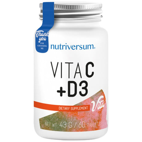 Vita C + D3 | Vitamin C 500 mg + Vitamin D 1000 IU 60 Таблетки - Feel You