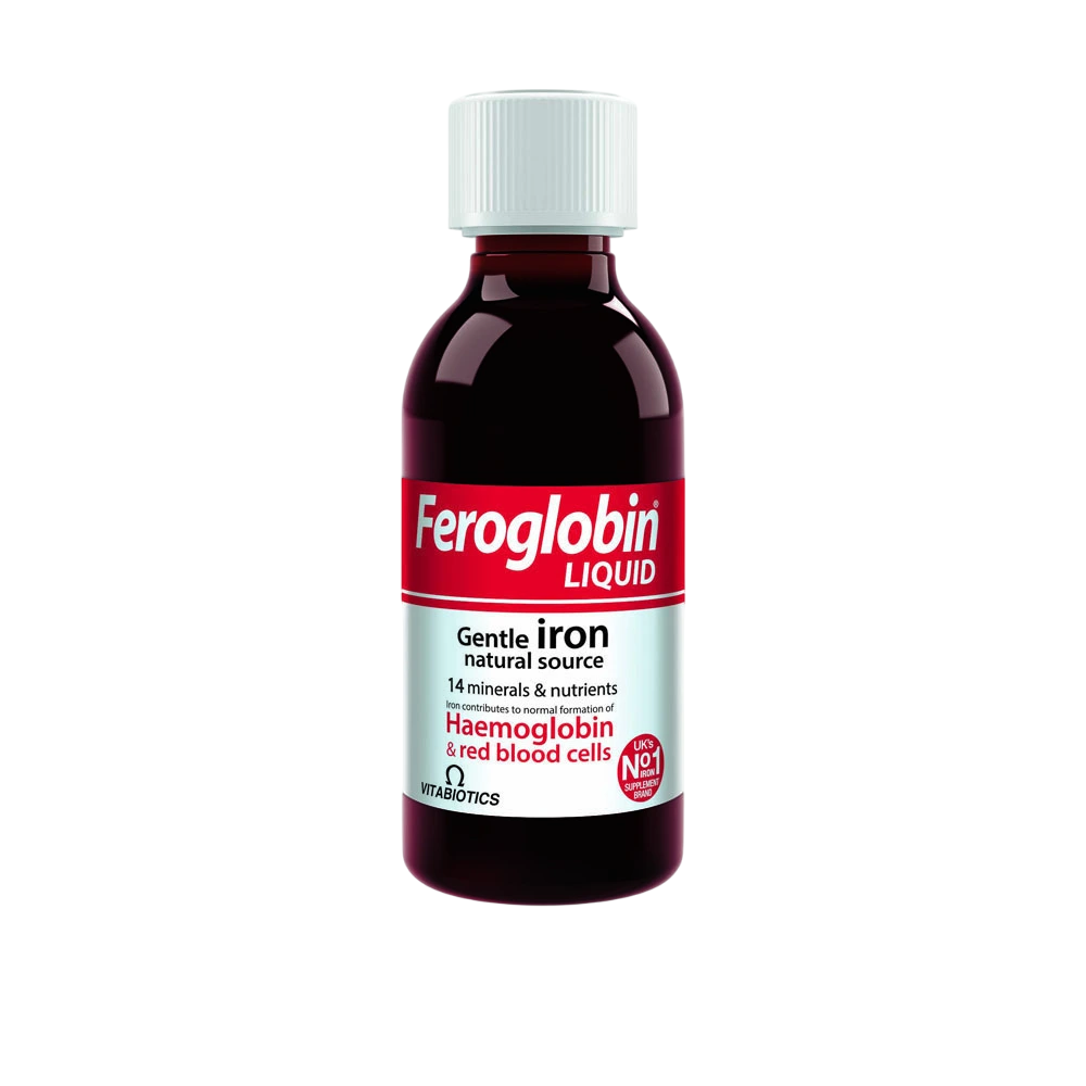 Vitabiotics, Feroglobin, Iron, Folic Acid, Vitamin B12, B6 & Zinc, Contributes To The Normal Formation Of Red Blood Cells & Hemoglobin, Syrup, 200 ml - Feel You