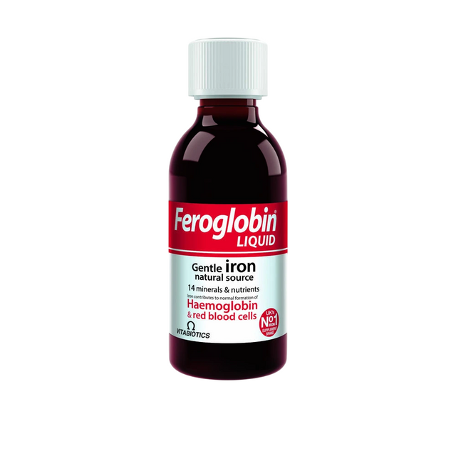 Vitabiotics, Feroglobin, Iron, Folic Acid, Vitamin B12, B6 & Zinc, Contributes To The Normal Formation Of Red Blood Cells & Hemoglobin, Syrup, 200 ml - Feel You