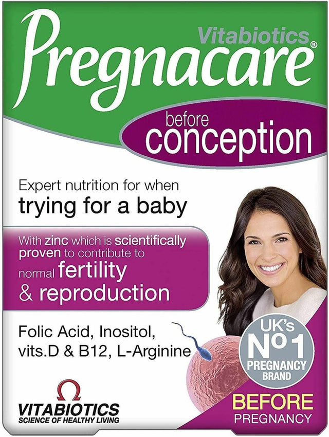 Vitabiotics, Pregnacare Before Conception, Folic Acid, Zinc, Inositol, Support Fertitily & Reproductive Health, Vitamins, 30 Tablets - Feel You