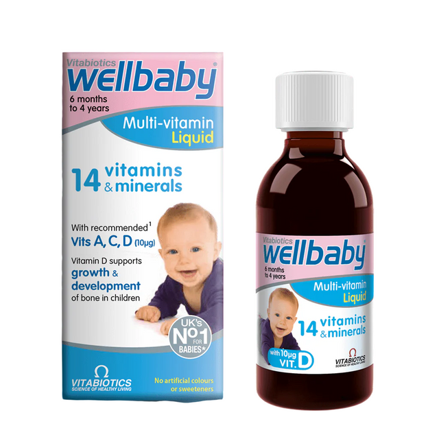 Vitabiotics, Wellbaby, 14 Vitamins & Minerales, Development Of Bones & Muscles, Vitamins, 150 ml - Feel You