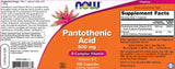 Vitamin B-5 / Pantothenic Acid 500 mg - 100 капсули - Feel You