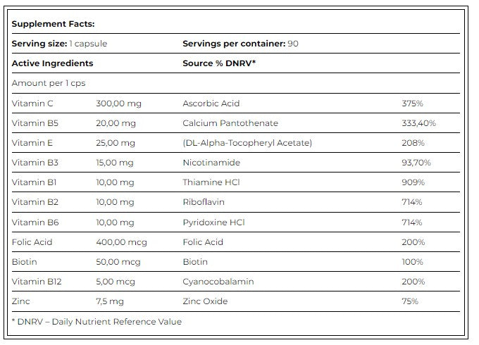 Vitamin B-Complex  + Vitamin C & E / 90 Tabs. - Feel You