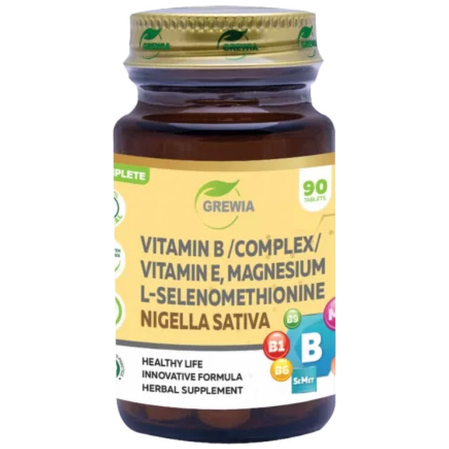 Vitamin B, Vitamin E, Magnesium, L-Selenomethionine & Nigella Sativa - 90 Таблетки - Feel You