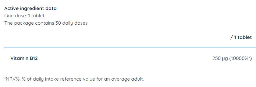 Vitamin B12 250 mcg | Cyancobalamin - 30 Таблетки - Feel You