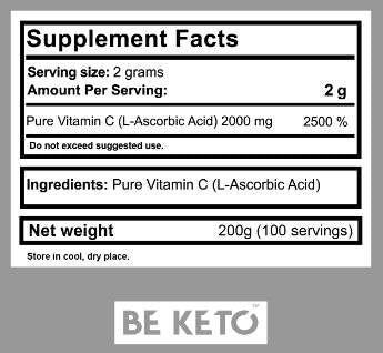 Vitamin C 100% Powder - 200 грама - Feel You