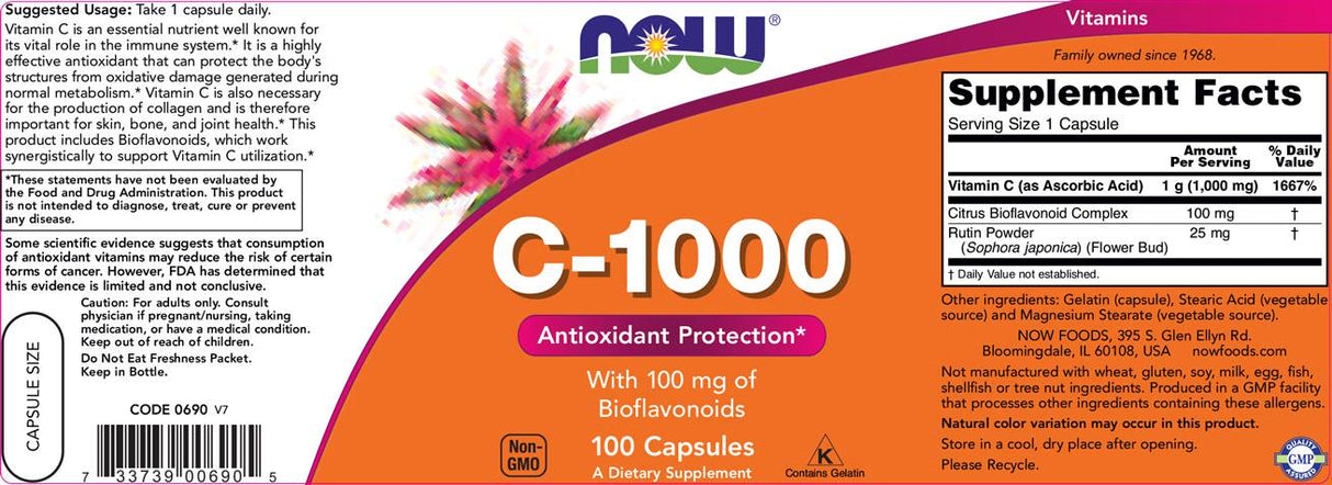 Vitamin C-1000 / with Bioflavonoids - 100 капсули - Feel You
