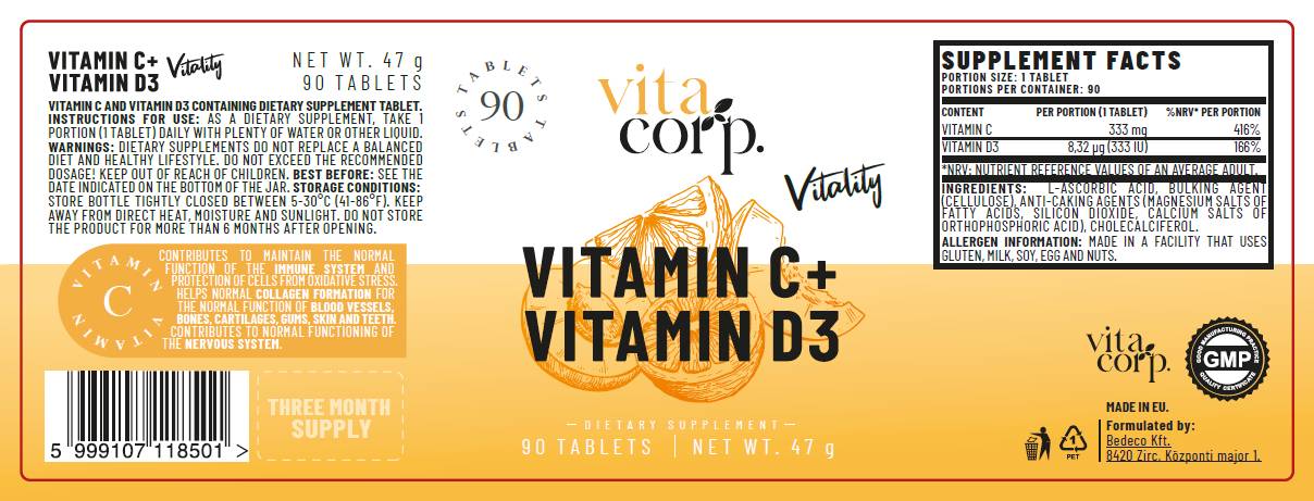 Vitamin C + Vitamin D Vitality - 90 Таблетки - Feel You