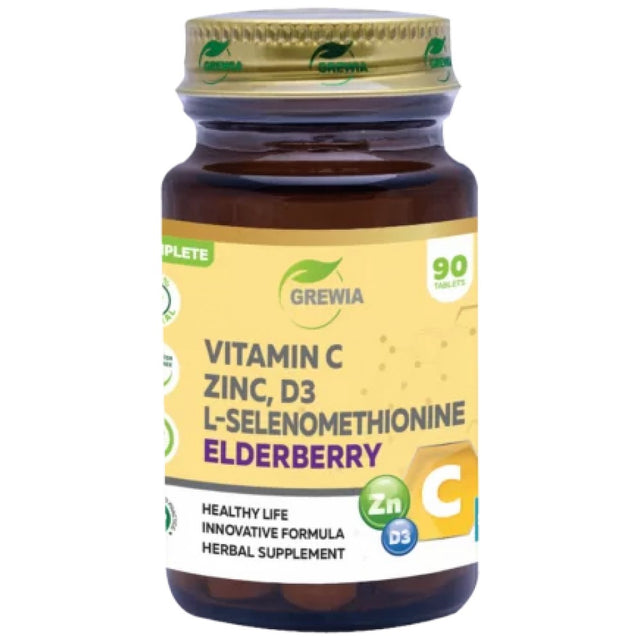 Vitamin C, Zinc, D3, L-Selenomethionine & Elderberry - 90 Таблетки - Feel You