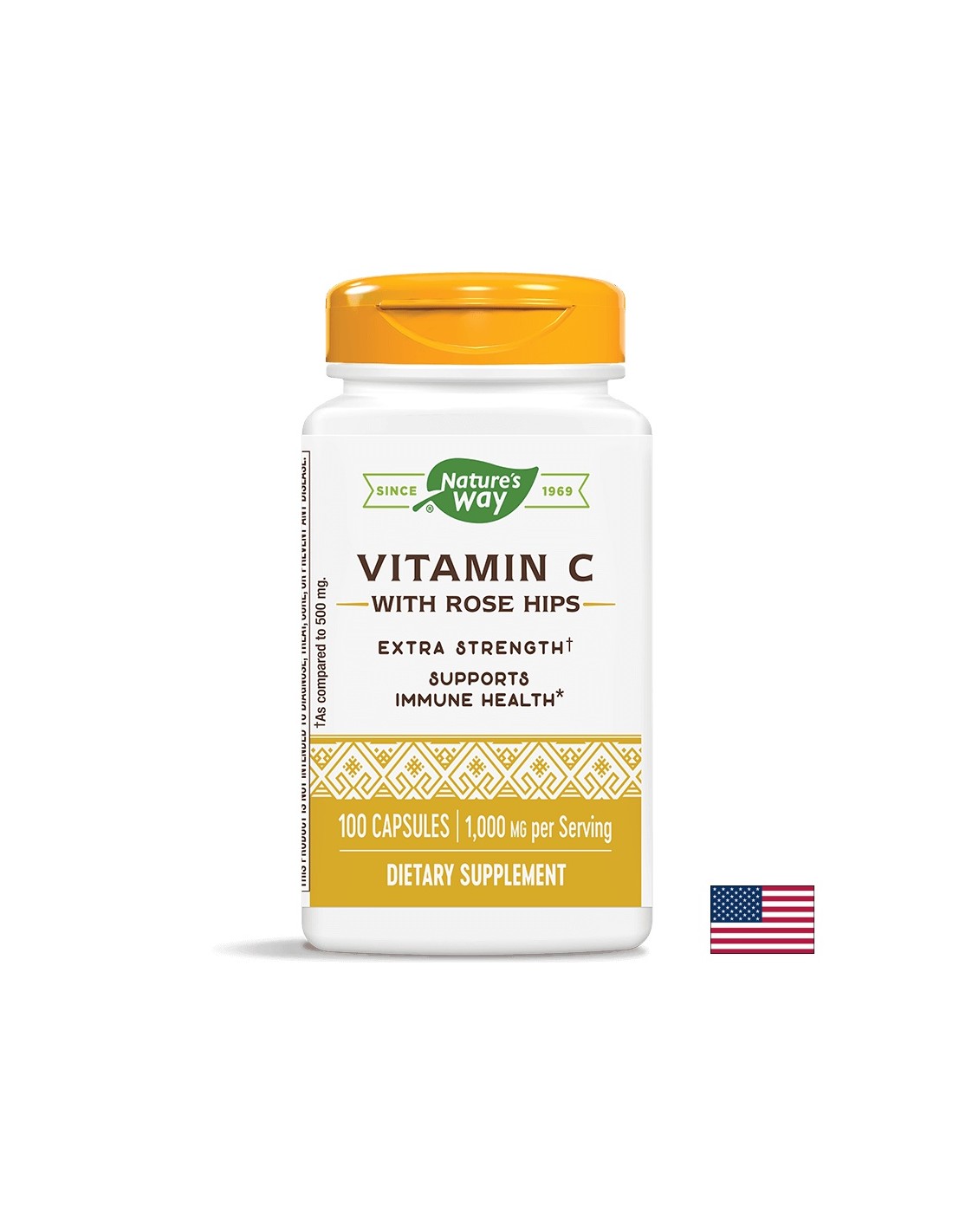 Vitamin C with Rose Hips/ Витамин С 1000 mg & Шипка x 100 капсули Nature’s Way - Feel You