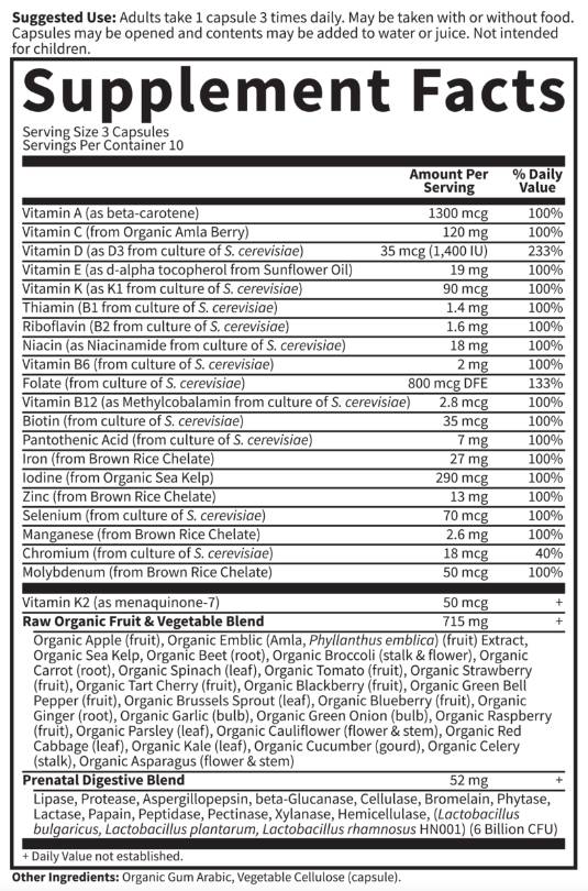 Vitamin Code / RAW Prenatal - 30 капсули - Feel You