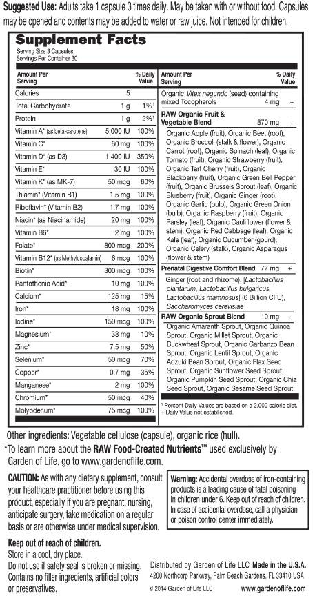 Vitamin Code / RAW Prenatal - 90 капсули - Feel You