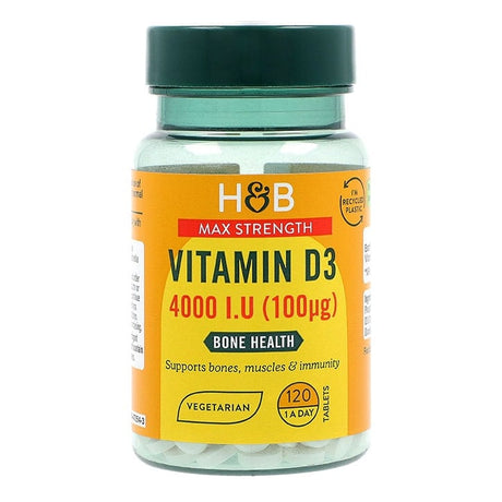 Витамин Д (Vitamin D 4000 I.U.) 100мкг 120 таблетки, H&B - Feel You