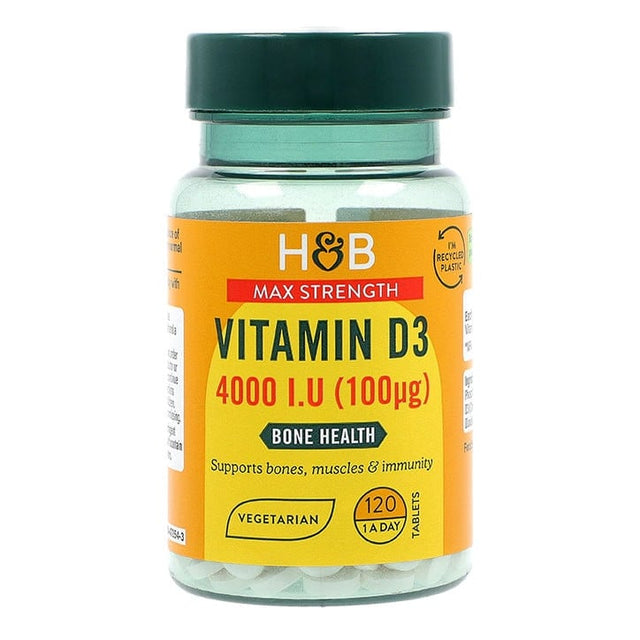 Витамин Д (Vitamin D 4000 I.U.) 100мкг 120 таблетки, H&B - Feel You