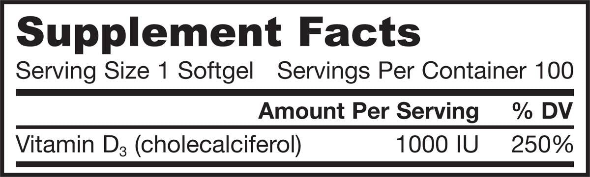 Vitamin D3 1000 IU - 100 Гел капсули - Feel You