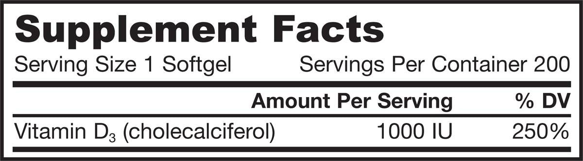 Vitamin D3 1000 IU - 200 Гел капсули - Feel You