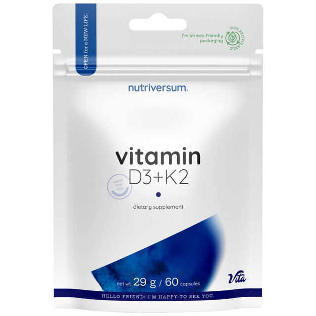 Vitamin D3 1000 + K2 75 mcg - 60 капсули - Feel You