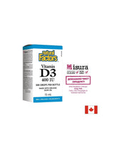 Vitamin D3/ Витамин D3 400 IU x 15 ml/ 500 дози Natural Factors - Feel You