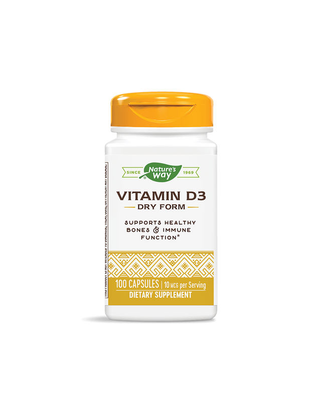 Vitamin D3 Dry Form/ Витамин D3 (сух) 400 IU х 100 капсули Nature’s Way - Feel You
