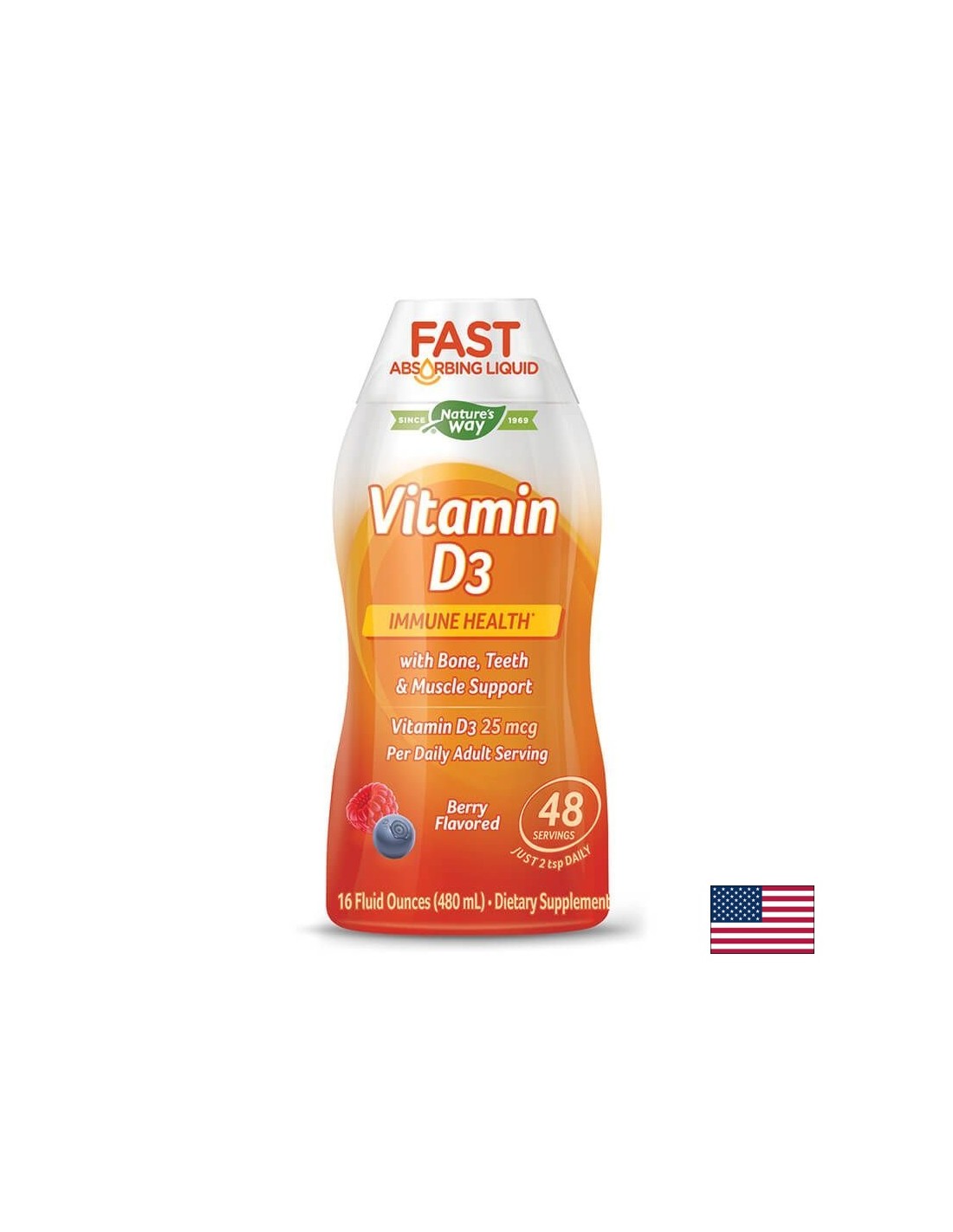 Vitamin D3 Fast Absorbing Liquid / Витамин D3 x 480 ml Nature’s Way - Feel You