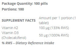 Vitamin D3+K2 / 200 Caps
