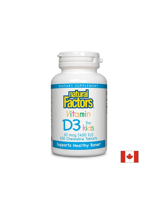 Vitamin D3 for Kids 400 IU - 100 Дъвчащи таблетки - Feel You