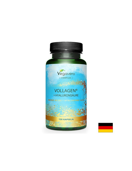 Коса и кожа - Аминокиселини + Хиалуронова киселина Vollagen, 120 капсули Vegavero - Feel You