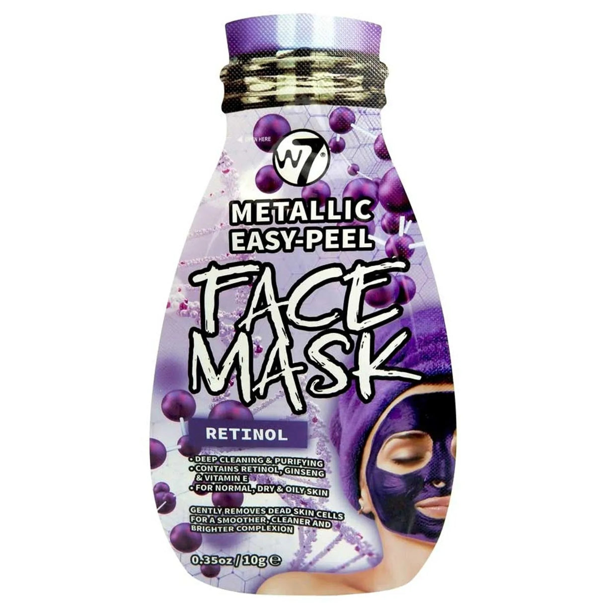 W7, Metallic Easy-Peel Retinol, Peel-Off Mask, Face, 10 g - Feel You