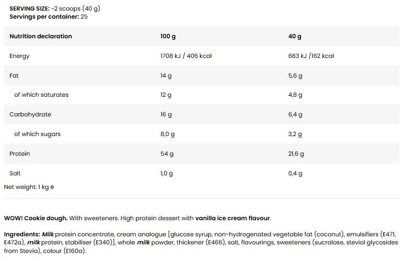 WOW! Cookie Dough - 1000 грама - Feel You