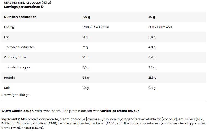 WOW! Cookie Dough - 480 грама - Feel You