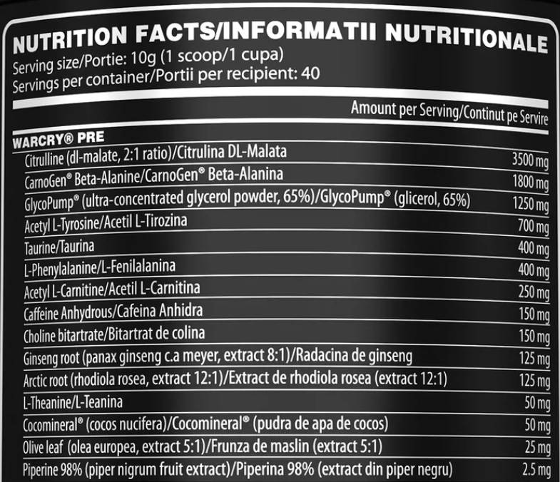WarCry / Pre-Workout - 400 грама - Feel You
