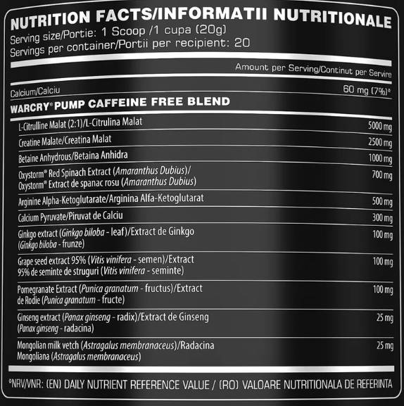 WarCry Pump | Non-Stim Formula with OxyStorm - 400 грама - Feel You