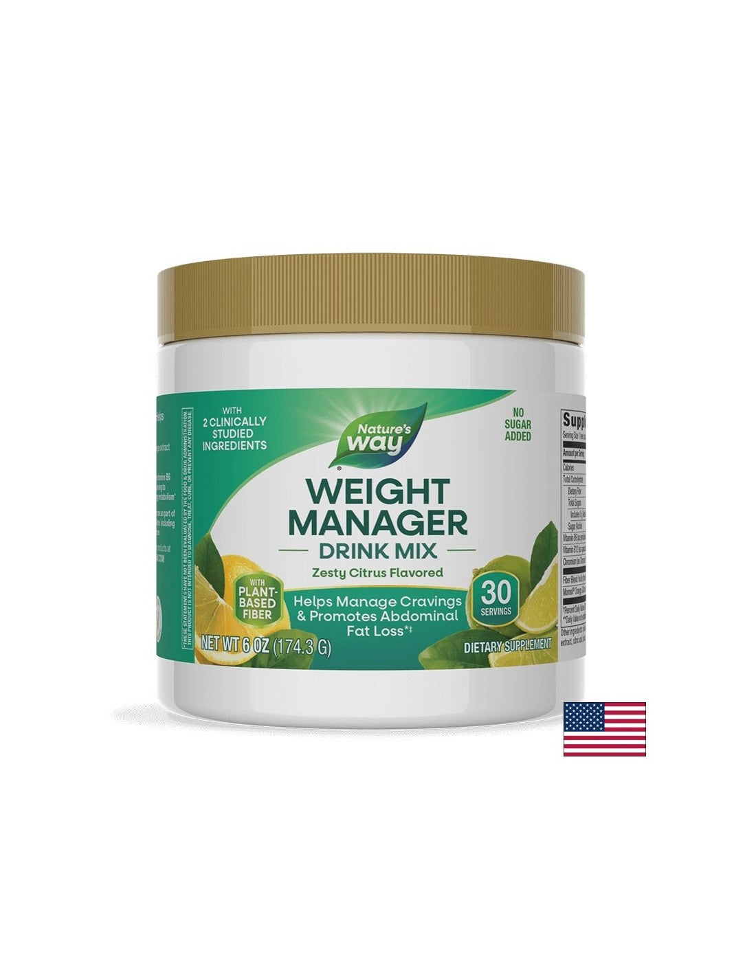 Формула за контрол на апетита, теглото и коремните мазнини - Weight Manager - 174.3 g прах, с вкус на цитрусови плодове - Feel You